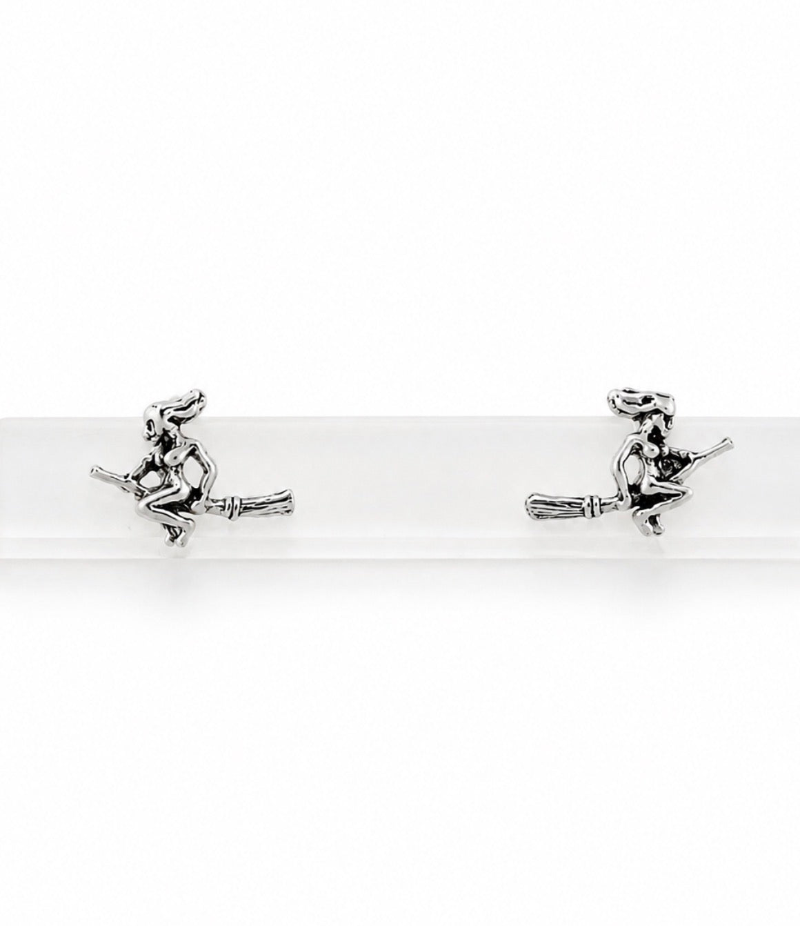 Midnight Flight Witch Stud Earrings