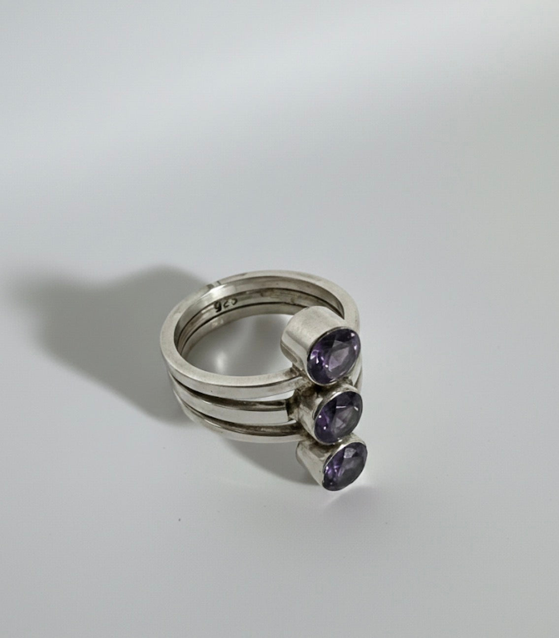 Triple Amethyst Stack Ring