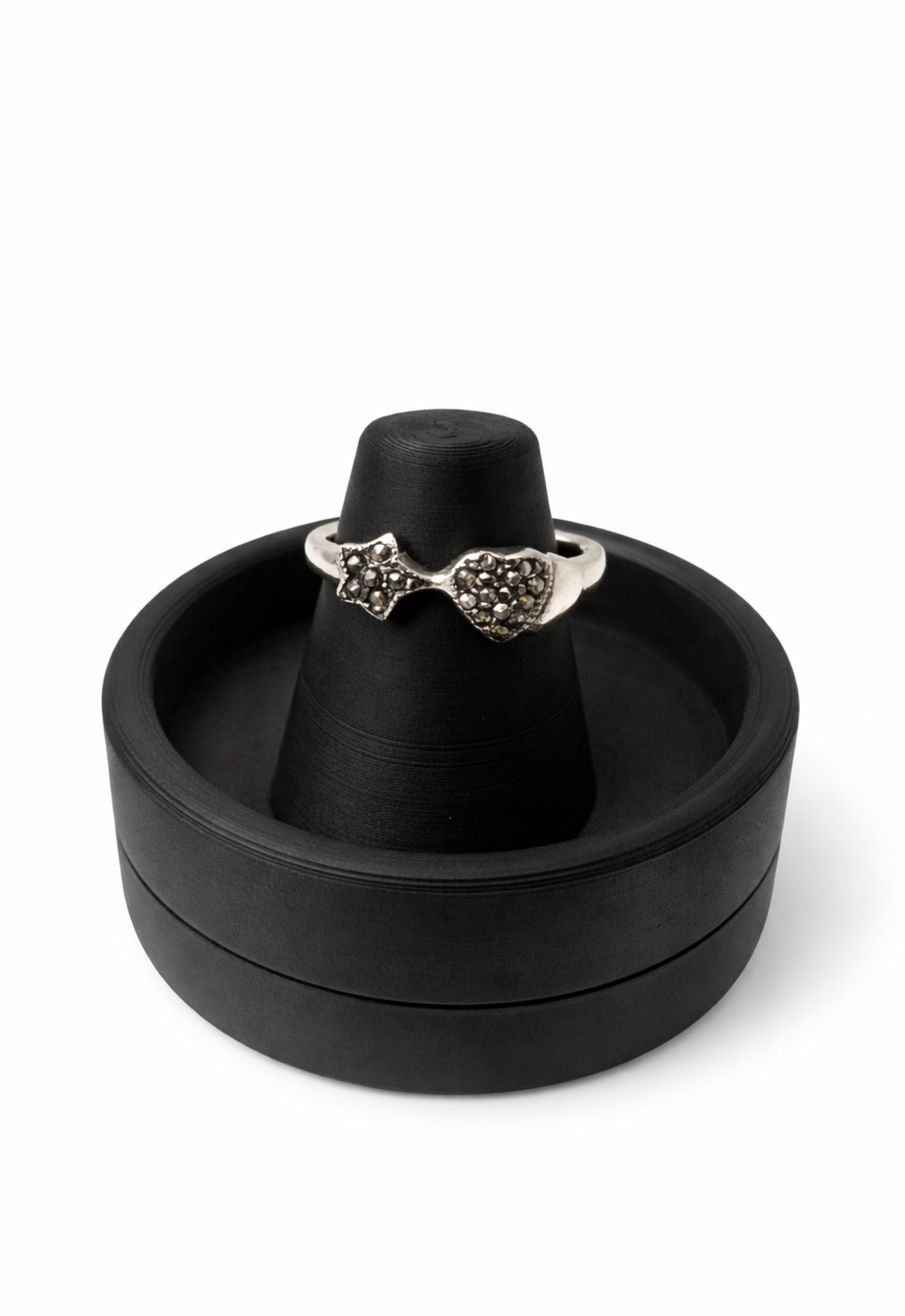 Star & Heart Marcasite Ring