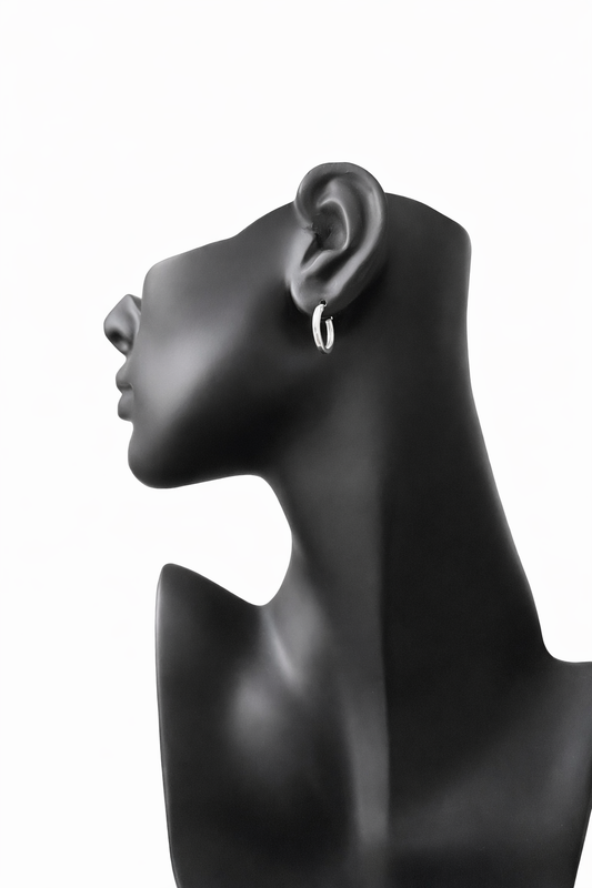 Classic 15mm Sterling Silver Hoop Earrings – 2mm Flat Edge Everyday Hoops