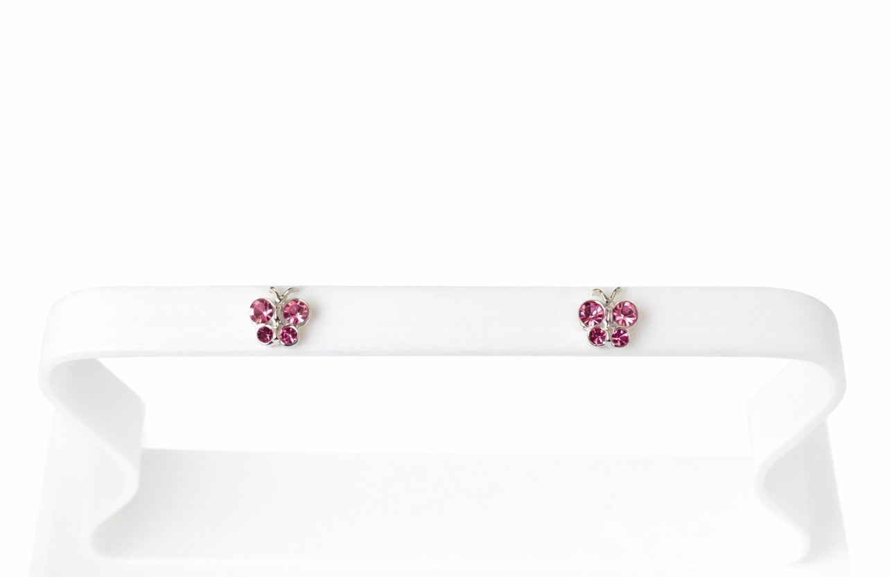 Pink Butterfly Stud Earrings