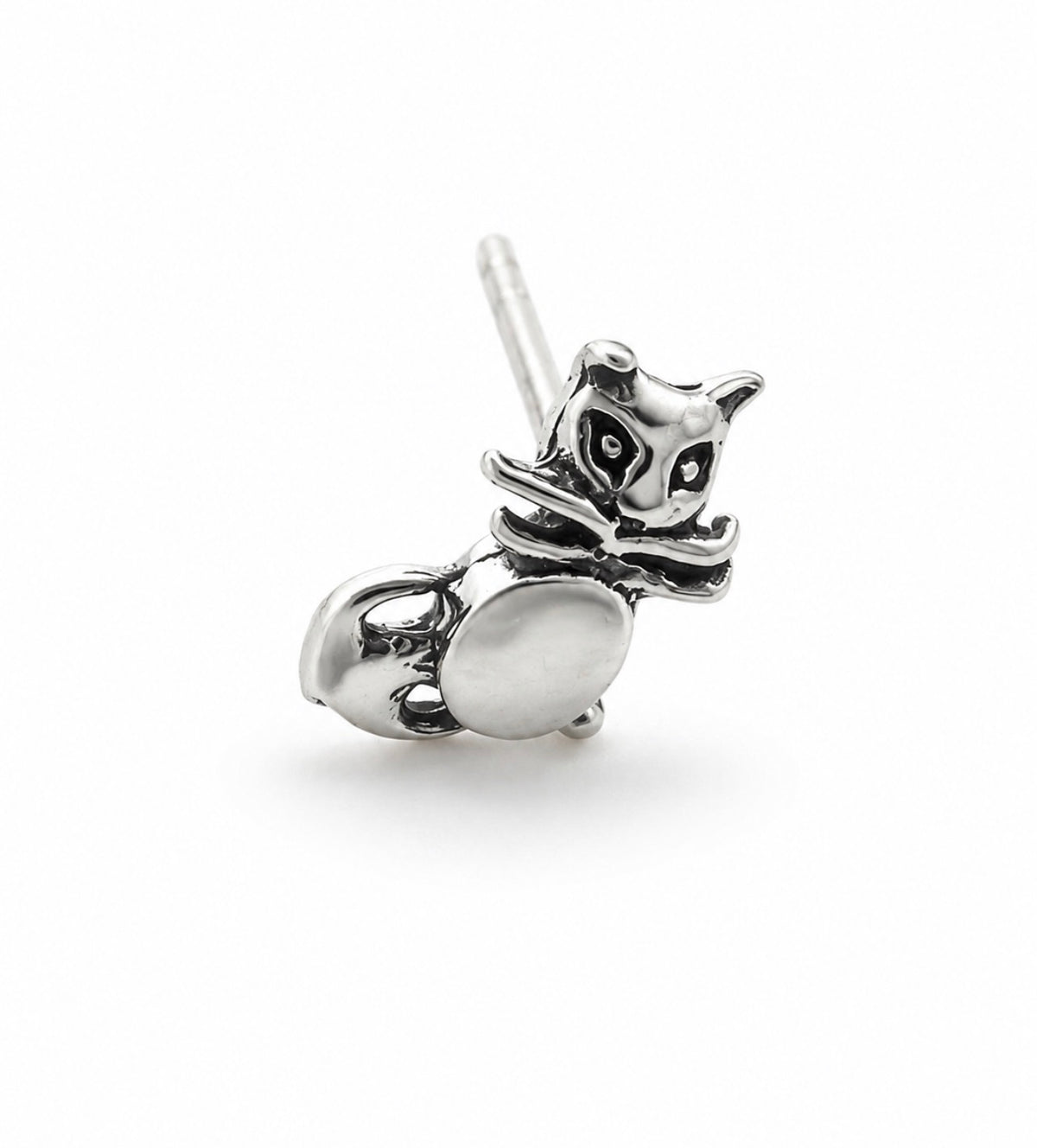 Whiskered Cat Stud Earrings