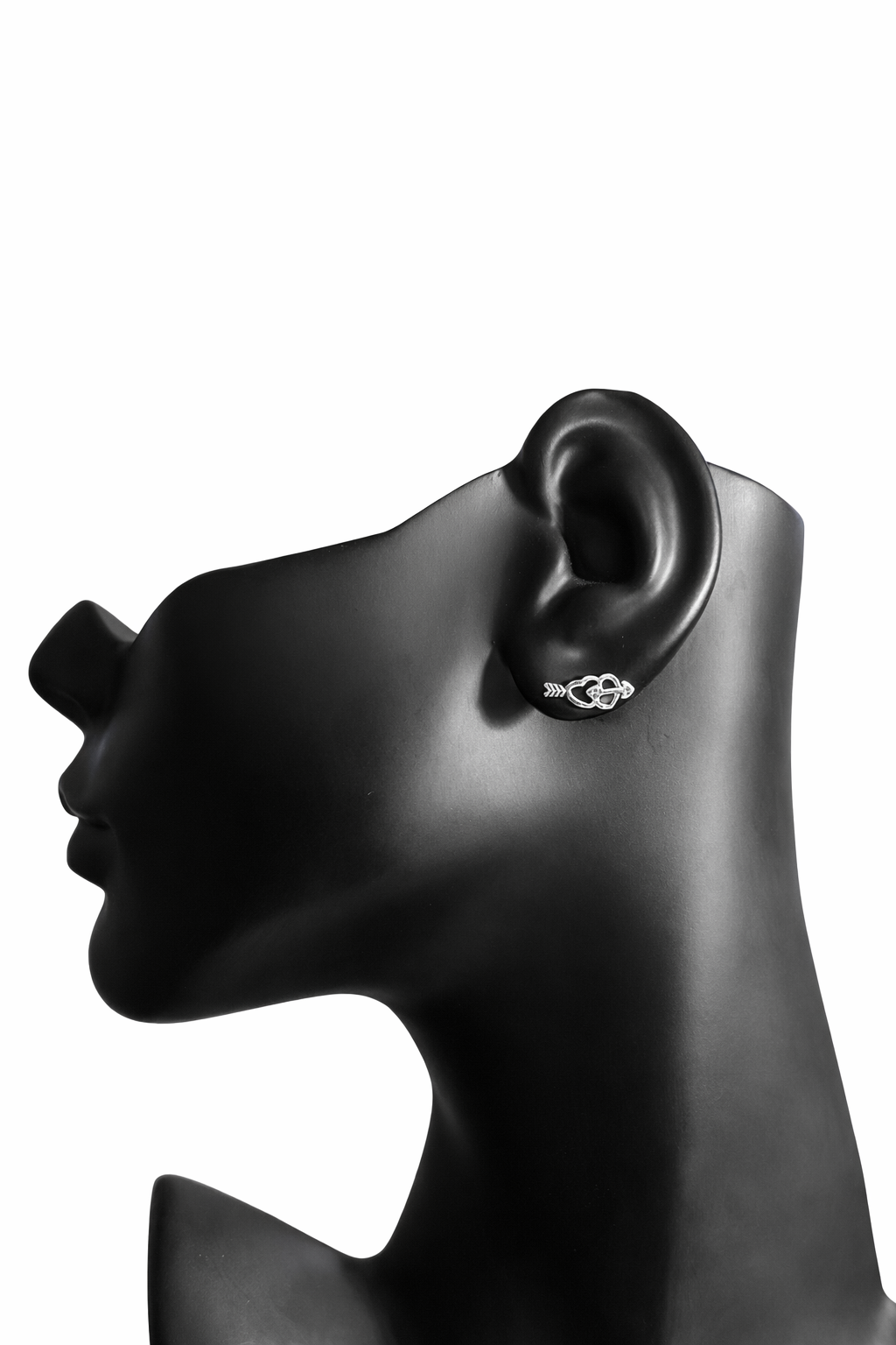 Pierced Linked Hearts Stud Earrings