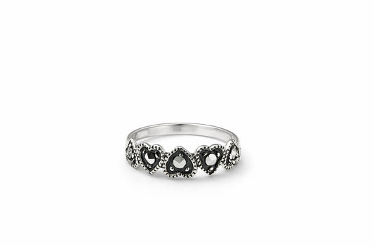 Vintage Heart Marcasite Band