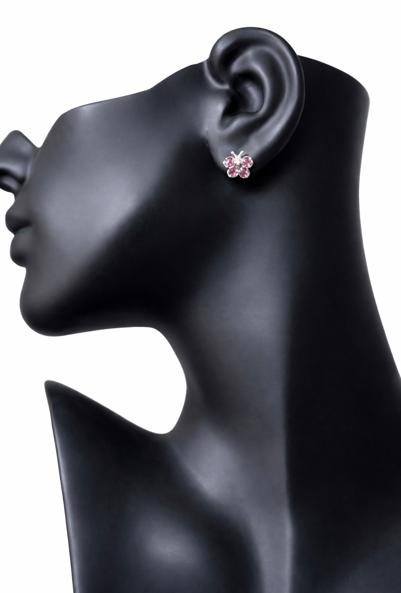 Pink Butterfly Stud Earrings