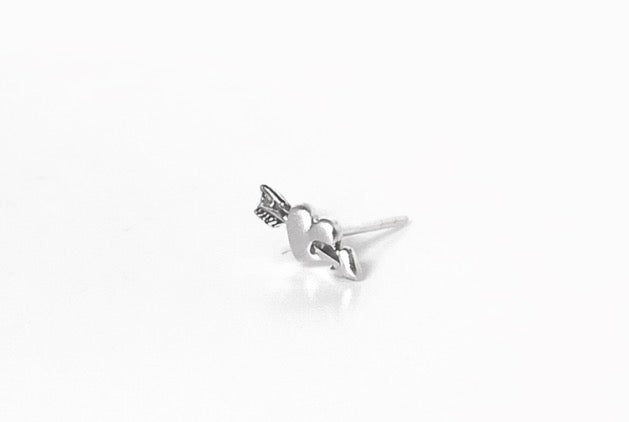 Cupid Arrow Heart Stud Earrings
