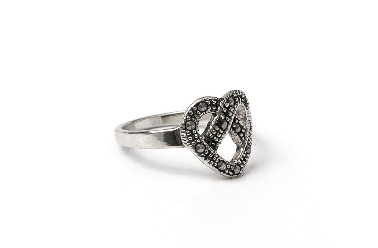 Infinity Heart Marcasite Ring