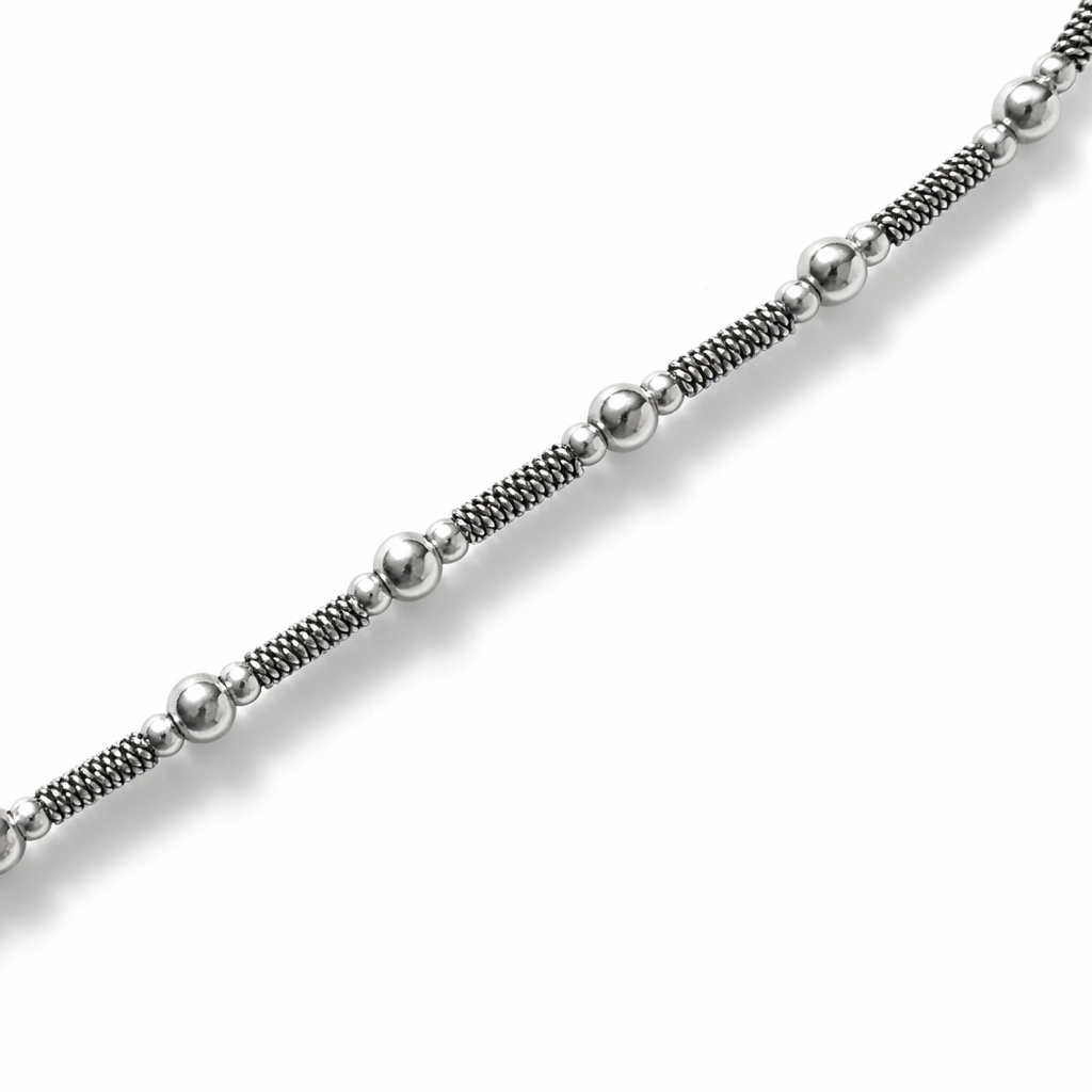 Sterling Orbit Bead Necklace