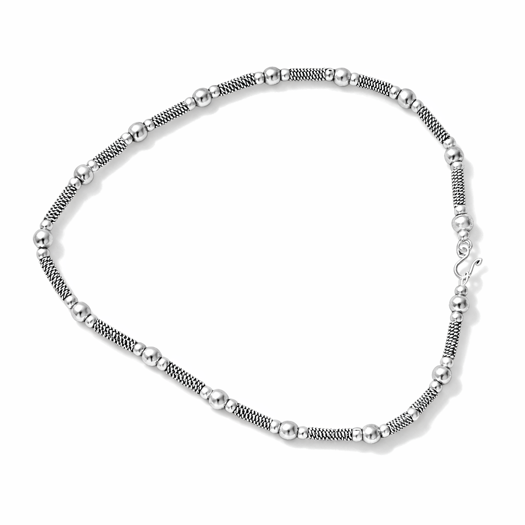 Sterling Orbit Bead Necklace