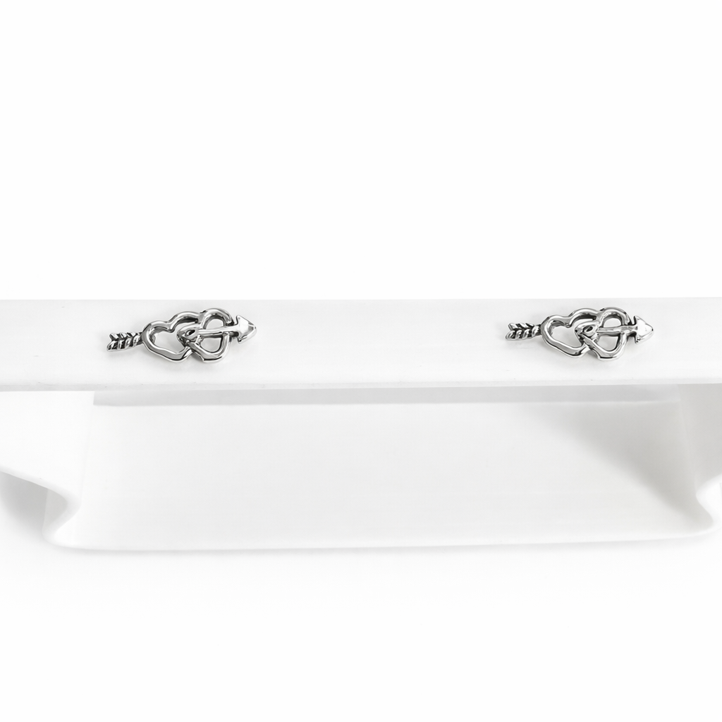 Pierced Linked Hearts Stud Earrings