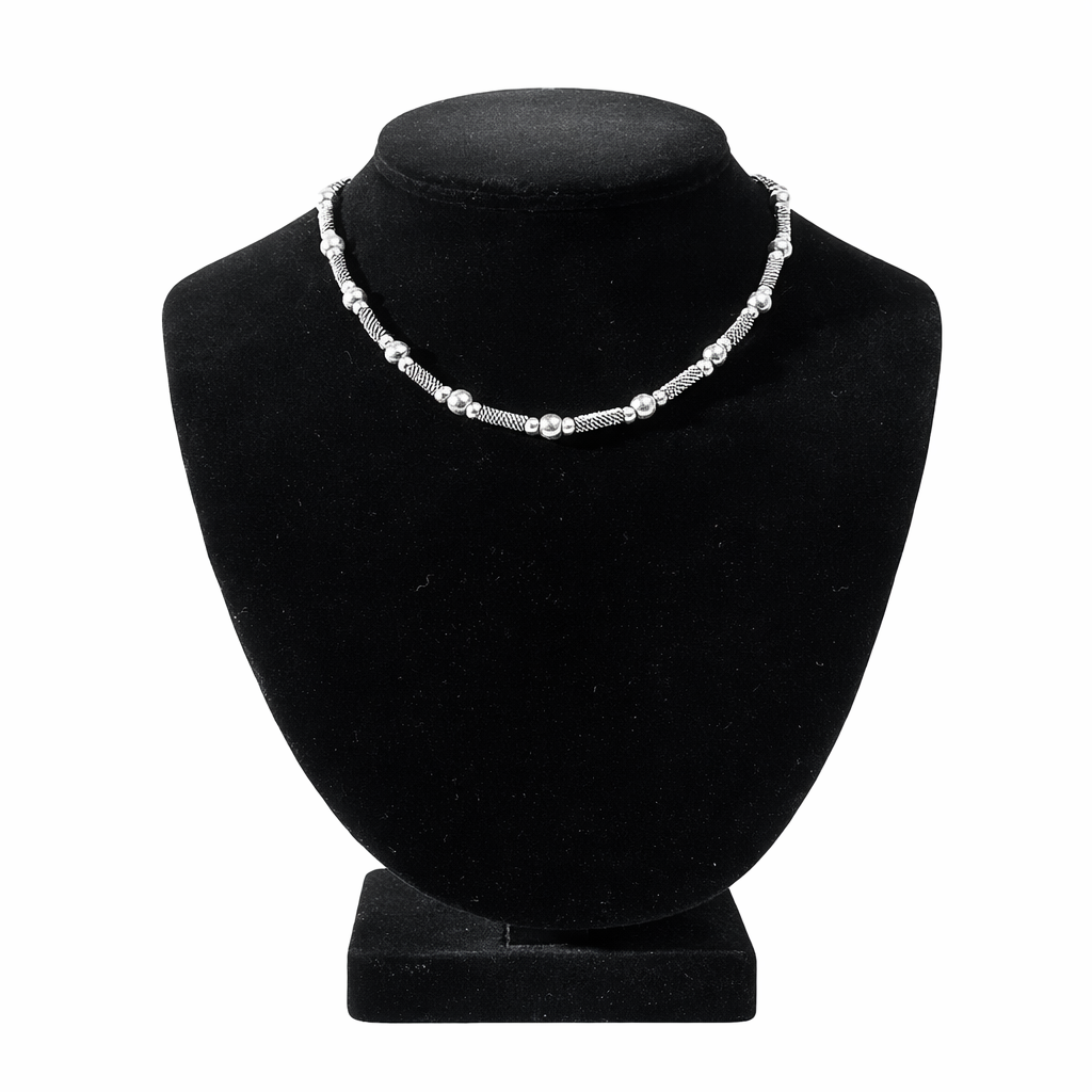 Sterling Orbit Bead Necklace