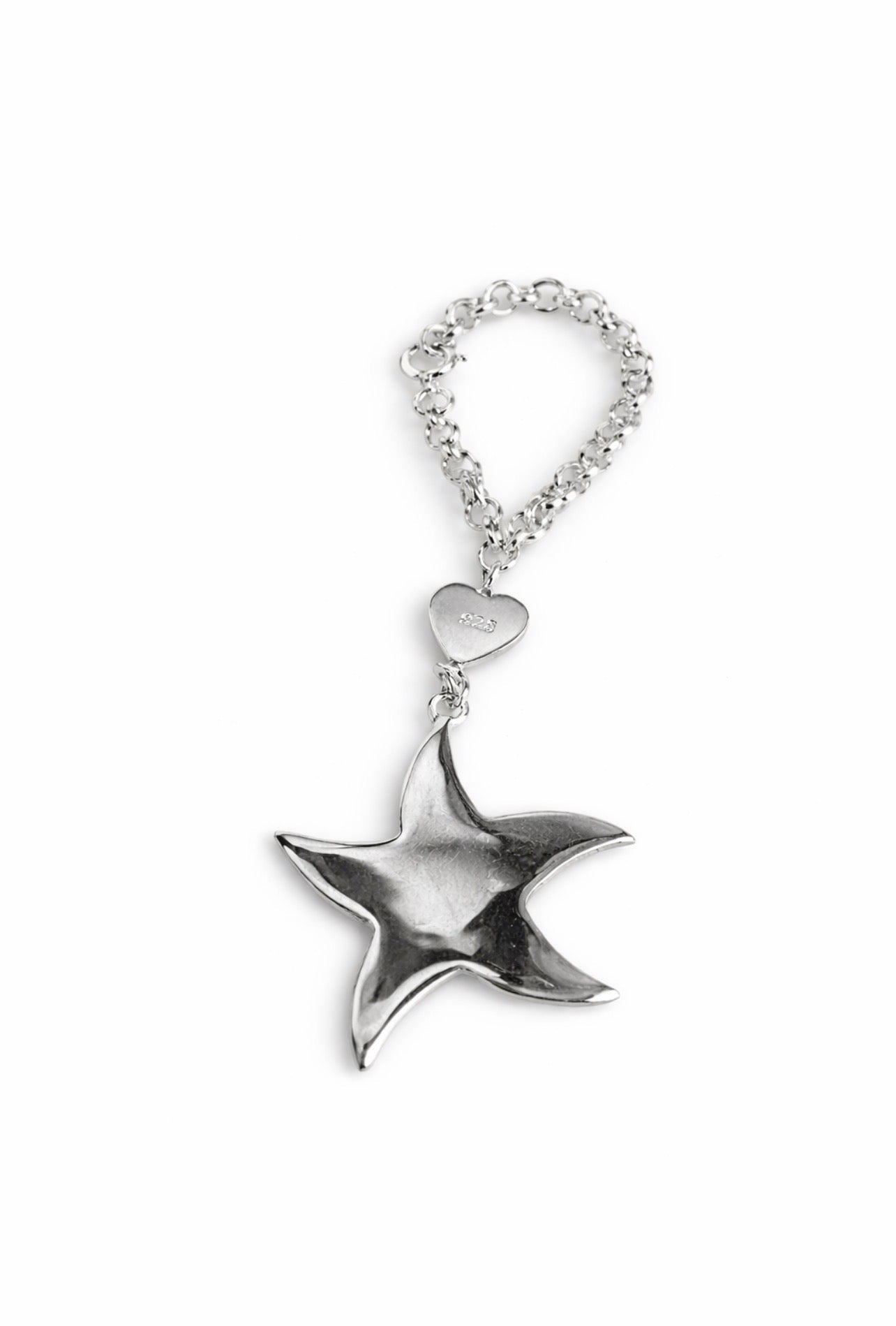 Silver Starfall Heart Handbag Charm
