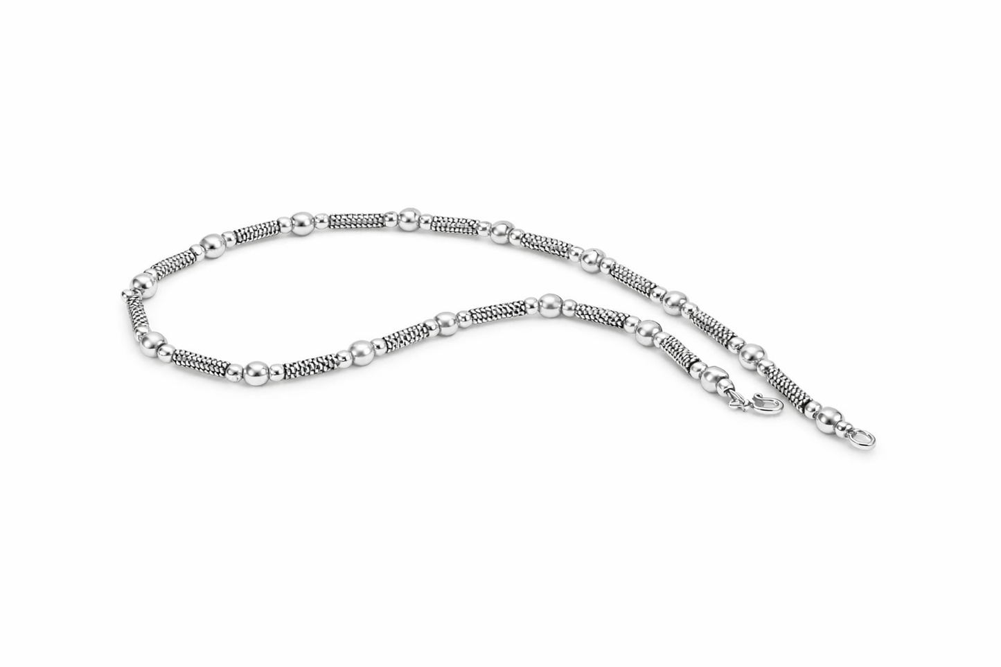 Sterling Orbit Bead Necklace