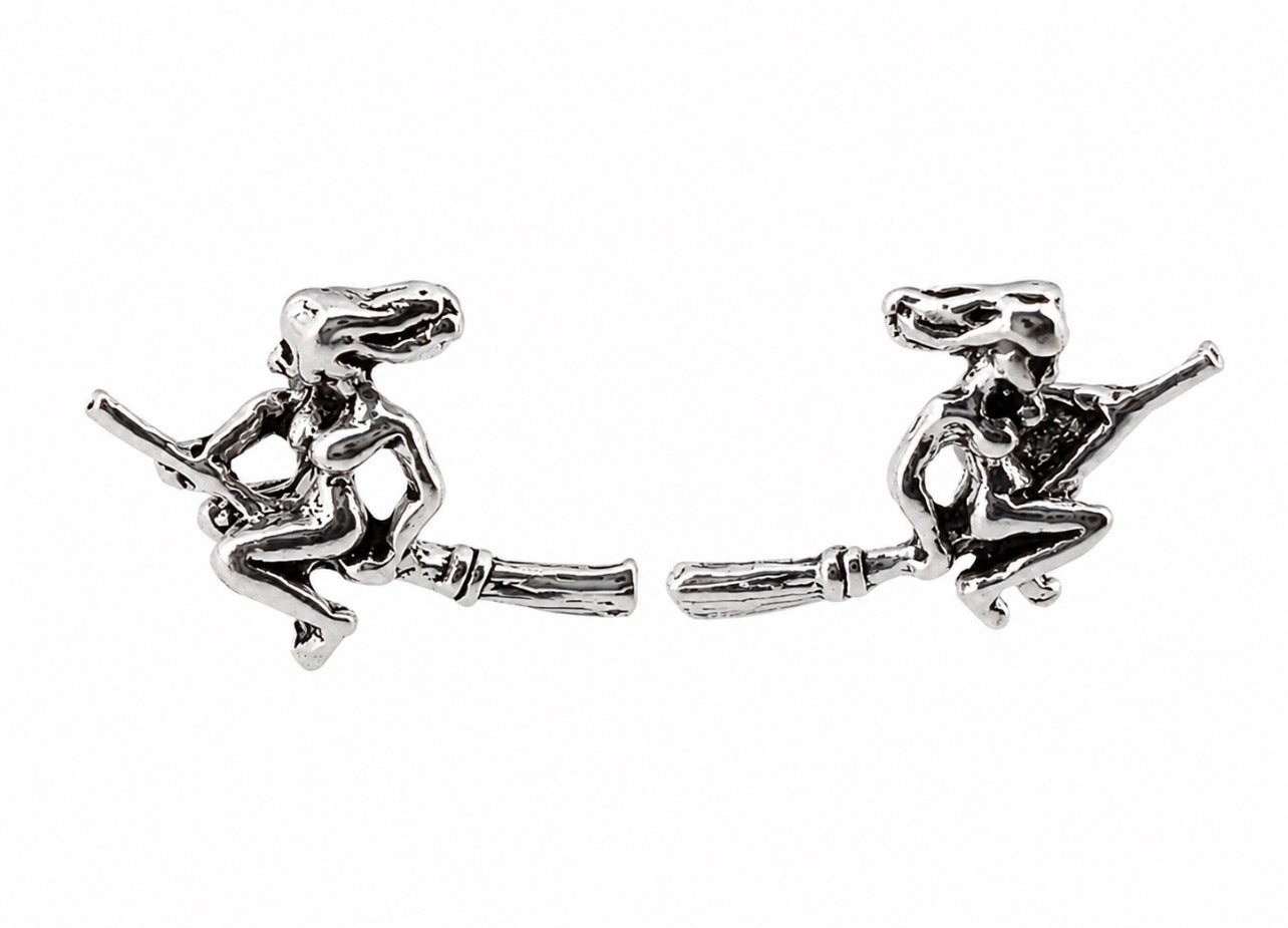 Midnight Flight Witch Stud Earrings