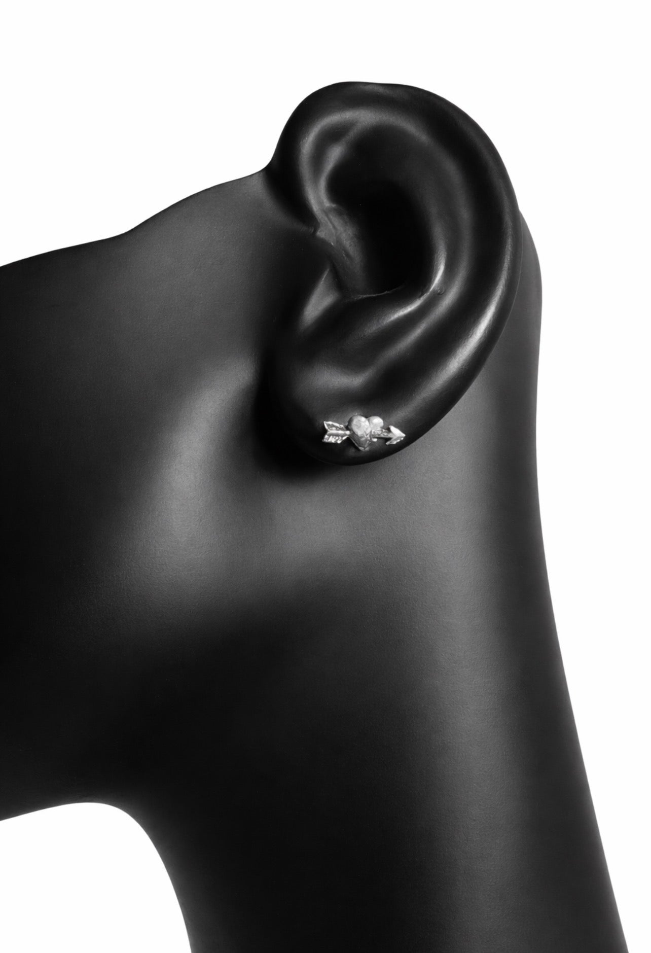 Cupid Arrow Heart Stud Earrings