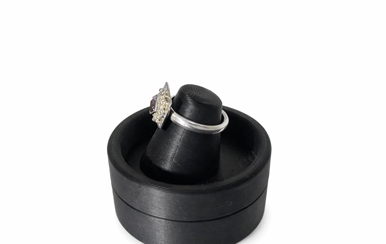 Amethyst Square Halo Ring