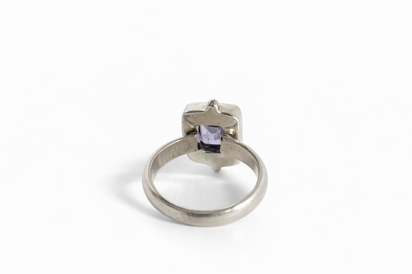 Sterling Silver Emerald-Cut Amethyst Ring