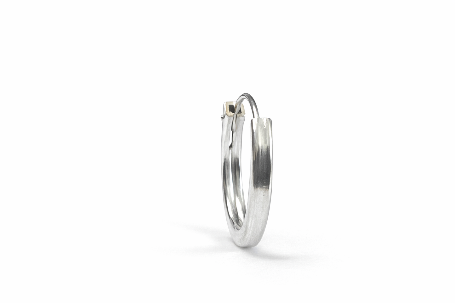 Classic 15mm Sterling Silver Hoop Earrings – 2mm Flat Edge Everyday Hoops